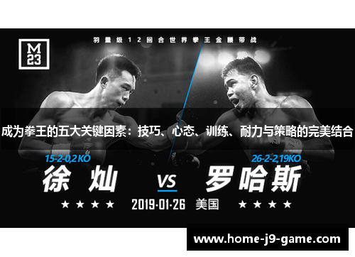 成为拳王的五大关键因素：技巧、心态、训练、耐力与策略的完美结合